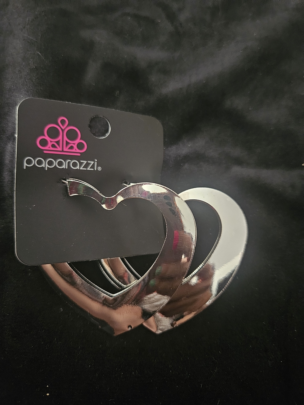 Paparazzi Silver Double Heart Hoop Earrings